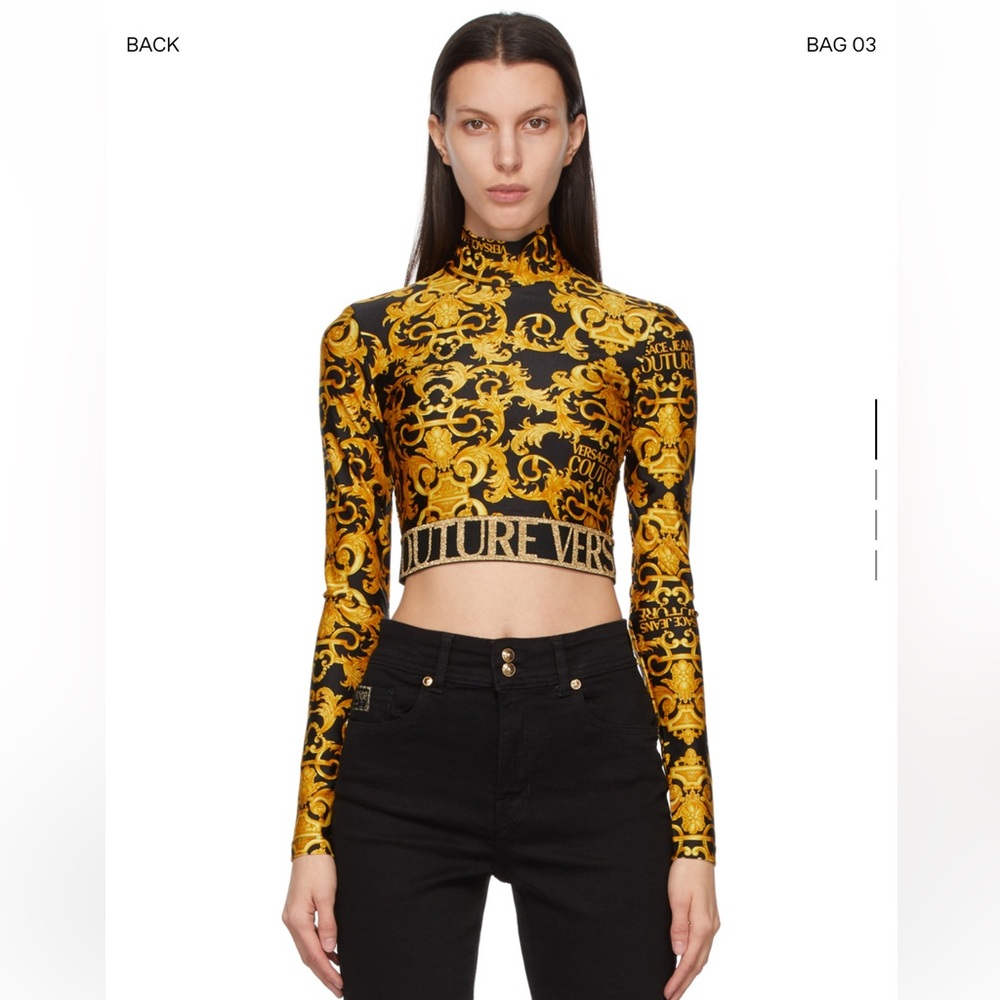 Versace Jeans Collection Gold and Black Bodysuit